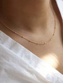 Kit 2 Classic Beaded Necklace, Combined With A Cross Necklace, Is The Choice Of Elegant Women - 金色 - 查看 3