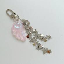 春季新款闪光天使翅膀星链钥匙扣,Y2K魔法少女风格包包挂饰,手机挂绳,手机吊坠,耳机盒装饰,包包配饰,美观 - 白色 - 查看 20