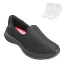 Tênis Slip On Rainha  e Meia RA24 - Preto - Visão 1