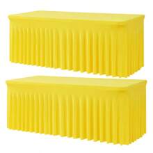 1 pieza Mantel de mesa de tela de espándex blanco, resistente a las arrugas y lavable, se ajusta a mesas de comedor rectangulares, funda elástica para mesa de patio, adecuada para bodas, banquetes, fiestas, estilo Ins de lujo, mantel elástico blanco para hotel, banquete, cumpleaños, conferencia