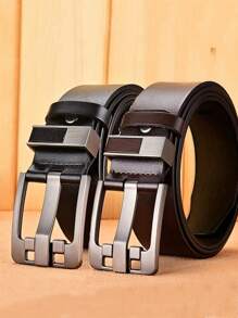 1条新款男士PU皮腰带，S针扣，休闲、商务、送给男友、丈夫、父亲的礼物，日常穿着，时尚，适合青少年、户外、度假、运动、旅行、街头、波西米亚风、复古秋季、万圣节秋冬配饰，适合青少年、青年、男士，休闲、户外、运动、度假、毕业礼物、生日礼物、日常穿着