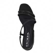 Zapatos Zapatillas Sandalias para Mujer Tacon 7 cm Color Negro con brillos Moda Elegantes - Negro - Ver 5
