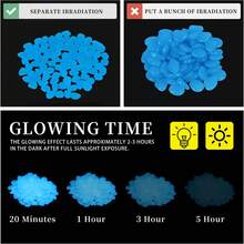 500pcs Glow In The Dark Blue Stones, Luminous Pebbles For Aquarium, Pathway, Backyard, Garden, Lawn - Multicolor - View 6