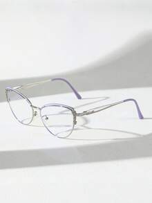 زوج من النظارات المعدنية ذات إطار عين القطة المناسبة للمراهقين من عمر 14-16 سنة، للاستخدام اليومي والديكور والعودة للمدرسة والعطلات والسفر وحفلات الهالوين والتصوير الفوتوغرافي