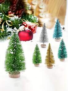 10 قطعة/مجموعة أشجار عيد الميلاد الصناعية الصغيرة، أشجار صنوبر صغيرة، ديكور طاولة المنزل، اكسسوارات ديكور السنة الجديدة، مشهد ثلجي صناعي أشجار صنوبر صغيرة DIY، ديكور الدمى المنزلية، ديكور منزلي واقعي لعيد الميلاد، ديكور غرفة الشتاء