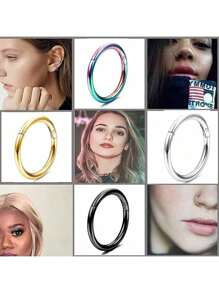 1PC Hinged Segment Nose Hoop Rings Septum Ring Women Surgical Steel Nose Rings Septum Clicker Ring Ear Cartilage Tragus Daith Hoop Earring Piercing Jewelry Hypoallergenic Nose Rings 20G 18G 16G 14G 316l Surgical Steel Septum Jewelry Hinged Segment Ring Body Piercing Nose Hoop Lip Rings Nose Helix Cartilage Rook Earrings Daily Wear Halloween Christmas New Year For Holiday Gift