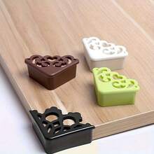 4pcs Silicone Corner Guards With Elegant Hollow Flower Design -, Stylish Table Edge Protectors For Safety And Decor - White - View 8