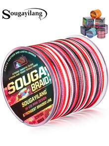 SOUGAYILANG 4 股 PE 编织鱼线 - 300 米多色迷彩 | 主线，适合冲浪、海钓，馈赠佳品：适合父亲节、圣诞节或生日等场合的钓鱼者 - 粉色 - 查看 2