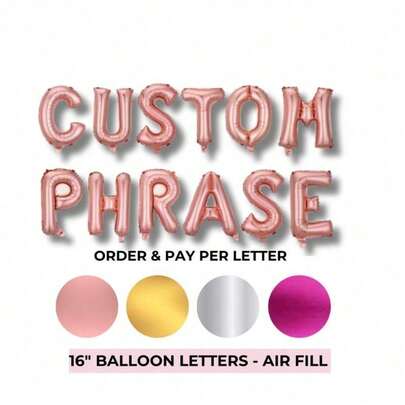 Personalized Custom Phrase Balloon Banner Create Your Own Phrase Letter Balloon Birthday Bachelorette Balloon Bachelorette WordDefault Golden Balloon