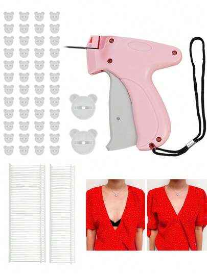 1pc Mini Stitch Gun Kit, Quick Clothing Fixer With Needles & Fasteners & Buttons, Fine Stitch Gun Stitchy Quick Clothing Fixer, Generic Tagging Gun For Clothing, Quick Repair Handheld Quick Stitch Sewing Gun