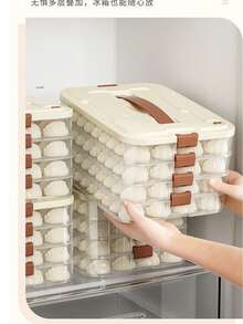 Dumpling Storage Box, Freezer Safe Fridge Dumpling, Wonton, Ravioli Frozen Food Organizer Tray