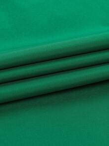 Rand paul Men's Casual Social Short Sleeve Plain Shirt With Pocket In Slightly Stretch Polyester - Dark Green - View 8