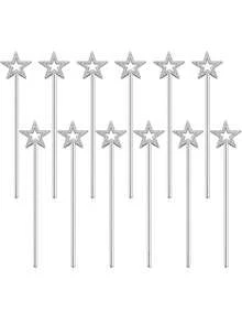 1 szt. Różdżka wróżki, różdżka gwiazdy, różdżka księżniczki anioła, różdżka na przyjęcie urodzinowe, wesele, Boże Narodzenie, cosplay, rekwizyty do kostiumów na Halloween, Cos (tworzywo sztuczne, może odkształcić się podczas transportu, w razie wątpliwości prosimy o zakup) - Wielokolorowe - Zobacz 2