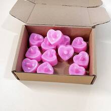 6/12/24件套明亮浪漫心形LED蜡烛套装，浪漫装饰，情人节装饰，无焰浪漫氛围LED茶蜡，适用于情人节、周年纪念日、婚礼、生日派对装饰