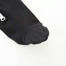 Organic Cotton Long Sleeve Zipper Footie 0~12MHalloween Christmas New Year - 黑色 - 查看 6