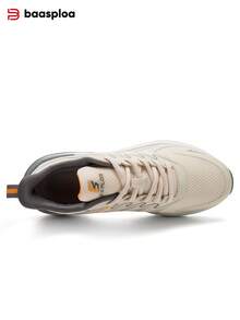 baasploa 男士跑步鞋 轻便步行鞋 网面时尚男士户外运动鞋 春季网球跑步时尚运动鞋,户外鞋 运动鞋 学生鞋,复古跑步鞋,复古休闲鞋(如果您的脚较宽,请选择大一码) - 米色 - 查看 9