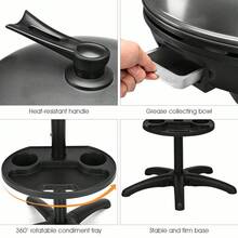 Lifezeal Electric BBQ Grill 1350W Non-Stick 4 Temperature Setting Outdoor Garden Camping Black - US B Type Plug(110-127V) - View 5