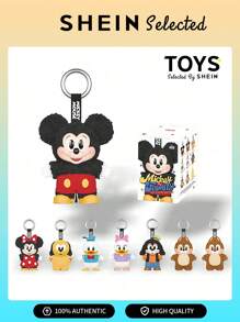 Pop Mart Disney Mickey Family Together Series Plush Keychain Cute Single Blind Box (Only One Box) – Official POP MART, Random Character, Cute Collectible