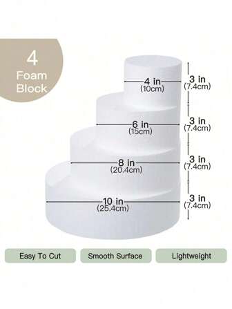 1 Stück runde weiße Schaumstoff-Kuchenmodelle zum Dekorieren und Herstellen, Backdisplay, Hochzeitstorte-Design, Geburtstagstorte, Weihnachtsparty-Torte oder Trockenblumen-Dekorationsanordnung, Valentinstag, Ostern und andere Feiertagstorte-Dekoration