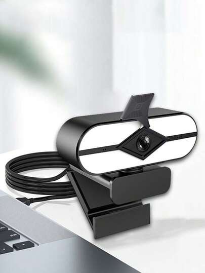 Cámara en vivo de belleza de alta definición 2K, plug-and-play por USB, con micrófono incorporado, adecuada para computadoras, portátiles, clases en línea y reuniones.