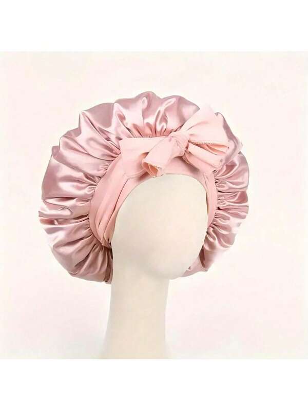 1/2/3 piezas Gorro de seda para dormir, gorros de satén, gorro de dormir de seda con banda elástica suave, envoltura de cabello de seda para cabello rizado (Negro Dorado)