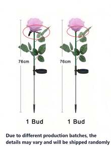 太阳能花卉花园灯户外庭院装饰防水 1/2 包，太阳能粉色墓地玫瑰用于墓地露台花坛户外装饰，情人节/母亲节生日礼物，送给妈妈、女士、奶奶的圣诞装饰灯户外情人节装饰