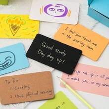 100pcs High-Quality Blank Cards, 7-Color Kraft Cards, Holiday Greeting Cards, Party Notepads, 3.5 X 2.2 Inch Small Blank Card Stock, Notepads For Learning, Ordinary Business Cards, Message Cards, Kraft Paper Notes, Christmas Decorations, Wedding Decorations, Home Decorations, Autumn Decorations, Room Decorations, Holiday Decorations, Christmas Decorations, Winter Decorations, A Must-Have For Autumn And Winter. - Multicolor - View 6