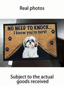 1 قطعة سجادة باب بنمط الكلب شيه تزو، سجادة أرضية من البوليستر قابلة للغسيل بنمط مضحك لغرفة المعيشة والباحة والمطبخ والحمام والشرفة وغرفة الغسيل وباب غرفة النوم، ديكور منزلي داخلي وخارجي