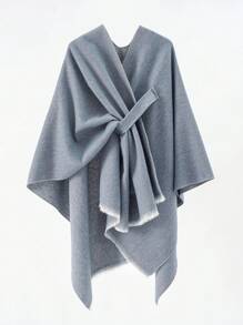 1 buc. Șal elegant pentru femei, cardigan, poncho, pentru iarnă și toamnă, jachetă de călătorie unică la modă, eșarfă reversibilă din cașmir artificial, moale și caldă, ideală pentru uz zilnic, naveta, ieșiri și nunți