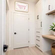 1pc Unframed Dramatic Exit Above Door Sign Poster Horizontal Vintage Wall Art Canvas Print Minimalist Girly Room Doorway Entryway Decor Quirky Goodbye Painting For Apartment,Dorm,Living Room,Modern Home Decoration