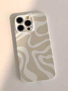 1pc Minimalist Asymmetrical Patchwork Pattern Glossy Hard Shell Phone Case, Suitable For IPhone 11/12/13/14/15/16 Pro Max