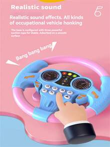 1pc Children's Funny Steering Wheel Toy, Can Be Attached Indoor/Outdoor On Car, With Music, Rotatable, Early Education Interactive Toy For Boys & Girls, Halloween & Christmas Gift (With Music + Rotatable Function, Suitable For Roleplay, Batteries Not Included) - Multicolor - View 6