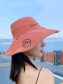 1pc Double-Sided, 3D Tailored, 11cm Wide Brim Hat, Face-Slimming, Adjustable, Soft & Comfortable, Breathable, Foldable & Portable, UV Protection, Floral Accent, Internal Soft Lining, Non-Deformable, Excellent For Photos, Fashionable & , Suitable For Back To School, Travel, Cycling, Outdoor, Hiking, Gatherings And More Occasions