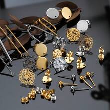 10 piezas de pendientes con forma de flor y corazón redondo de acero inoxidable con respaldos, adecuados para hacer joyas y accesorios de pendientes DIY - pendientes - Ver 3