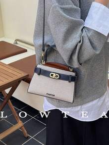 low tea Túi xách nữ mùa hè mới, họa tiết vải thiều, túi đeo chéo thời trang có dây đeo điều chỉnh được, túi đeo vai đơn giản màu trơn cao cấp với trang trí kim loại, túi xách thời trang nữ. - Nhiều màu - Xem 8