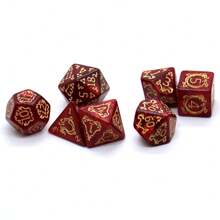 7 件套龙纹骰子套装，多面 D4 D6 D8 D10 D20 骰子，是桌面游戏、生日和节日的理想礼物