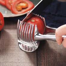 Aimall Tomato Slicer Lemon Cutter, Multipurpose Tools For Soft Skin Fruits And Vegetables, Home Made Food & Drinks Decoration - Silver - View 7
