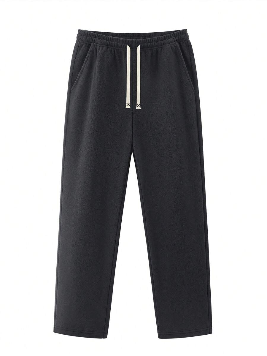 1 pezzo Pantaloni termici da uomo, pantaloni da casa con isolamento termico, pantaloni casual con vita elastica