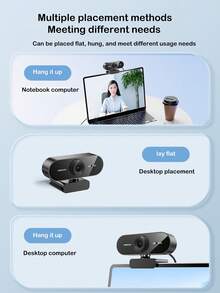 专业级 1080P 高清 USB 网络摄像头（带内置麦克风），适用于笔记本电脑和台式电脑，专为家庭在线课程、直播和高清视频会议而设计。