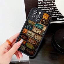 1pc Burgundy Gradient Minimalist Leopard, Lips, Pool Ball, English Text Printed Phone Case, Suitable For IPhone 16 Pro Max, 17/15/14 Plus, 13/12/11, Series - 多色 2 - 查看 3
