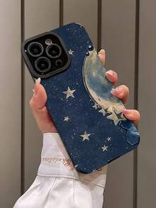 1 件时尚宇宙图案垂直仿皮防震防指纹手机壳，适用于苹果和型号 - 彩色 - 查看 3