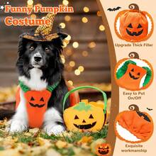 Funny Pumpkin Dog Halloween Costume Pet Dog Cat Thick Plush Pumpkin Decoration Shirt Clothes For Small Medium Dogs Cats Puppy Cute Halloween Party Cosplay Dress Up Outfits (Pet Hats And Clothes Need To Be Purchased Separately) Halloween Halloween Costumes - Multicolor - View 5