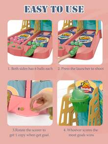 NEUSNEY 2-Player Tabletop Basketball Game, Mini Finger Flick Shooting Toy, Interactive Parent-Child Puzzle Game, Gift For Boys & Girls, Random Accessories Included - Multicolor - View 9