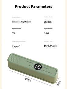 HYUNDAI جهاز شفط لحفظ الأطعمة لاسلكي بضغط 60 كيلو باسكال، 4 في 1 مع 5 أكياس شفط مرفقة، أوضاع للأطعمة الجافة والرطبة، مدمج وقابل للنقل للسفر والتخييم - متعدد الألوان - مشاهدة 7