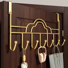 1 pieza Perchero de pared moderno de hierro fundido, colgador de metal sin taladro para toallas, batas, chaquetas - Almacenamiento para el hogar en el dormitorio