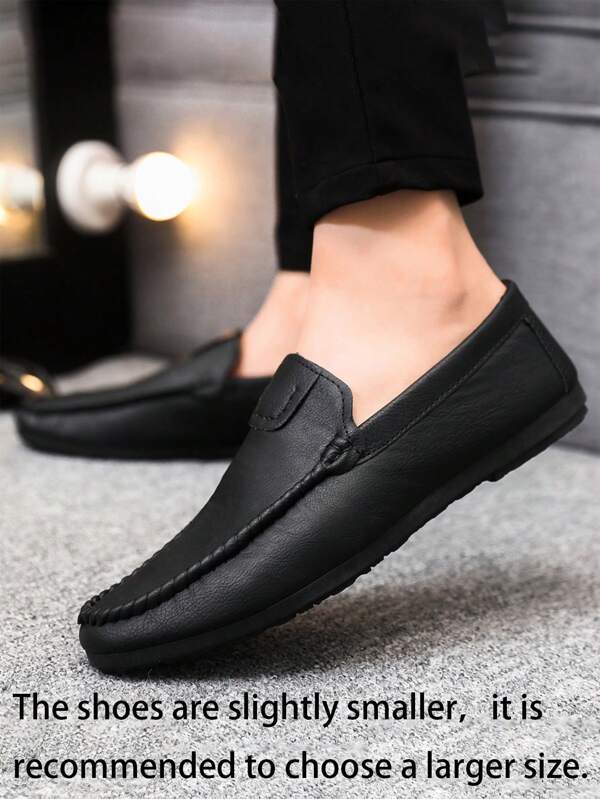 Men's Fashion Business Formal Shoes, Comfortable Soft Leather Shoes, Slip-On Loafers With Lightweight Sole (The Product Runs Small, It Is Recommended To Choose One Size Up)