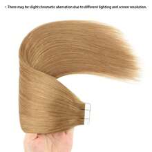 20pcs Straight Thick Tape In  Remy Human Hair Extension For Salon  Dark Brown Color 2# 16-26 Inches Silk Straight Double Side Seamless Skin Weft Hair Extension ,Feel - Easy To Apply And Reuse, High Quality Natural Style Tape In Hair  Extentions - S12 - Xem 4
