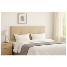 Acomoda Textil Cabecero Tapizado para Cama Individual, Matrimonial o Queen. (Noah 160x60x3 cm) - Beis - Ver 3