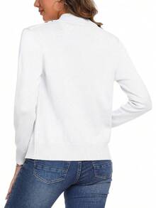 Women's Long Sleeve Knitted Zip-Up Lightweight Sweater Cardigan, Sweatshirt 85EQ - Màu xanh lam - Xem 8