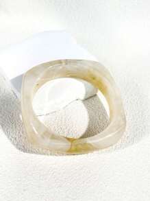 1 件波西米亚风格彩色不对称亚克力树脂粗手镯、扎染时尚个性化腕带、哥特式几何串饰手链、情侣珠宝礼物 - 不規則方形手鐲 - 查看 18